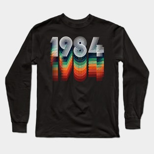 Retro 1984 Shirt 36th Birthday Gift Vintage Men Women Long Sleeve T-Shirt